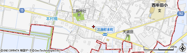福岡県久留米市三潴町西牟田1608周辺の地図