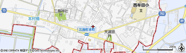 福岡県久留米市三潴町西牟田4492周辺の地図