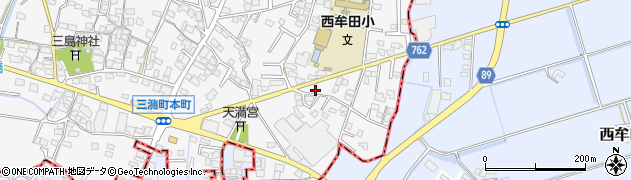 福岡県久留米市三潴町西牟田4397周辺の地図
