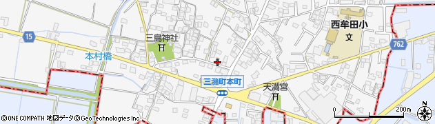 福岡県久留米市三潴町西牟田1598周辺の地図