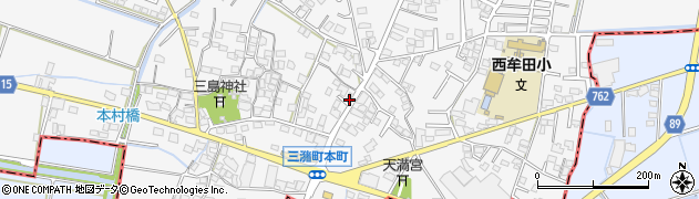 福岡県久留米市三潴町西牟田1592周辺の地図