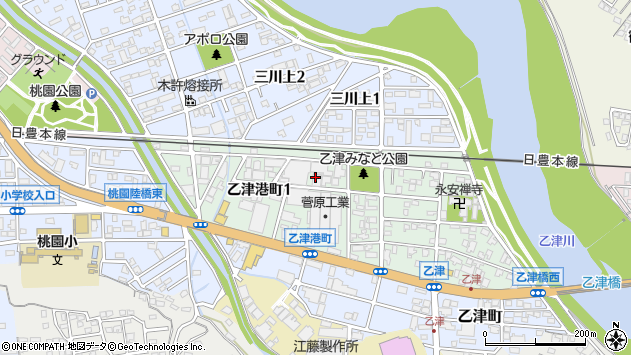 〒870-0146 大分県大分市乙津港町の地図