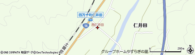 西仁井田周辺の地図