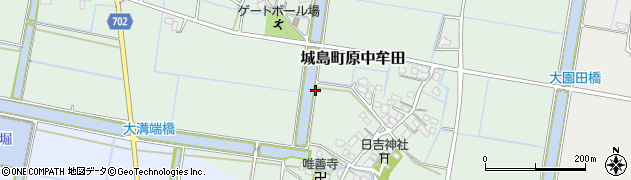 福岡県久留米市城島町原中牟田周辺の地図
