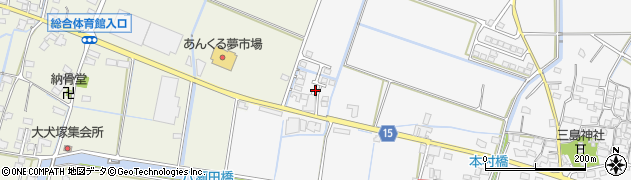 福岡県久留米市三潴町西牟田1278周辺の地図