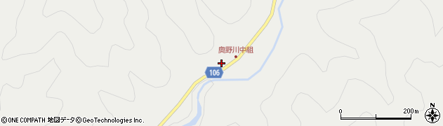愛媛県北宇和郡松野町奥野川778周辺の地図