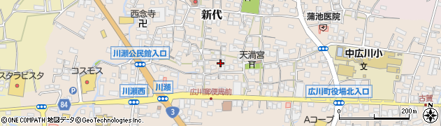 福岡県八女郡広川町新代周辺の地図