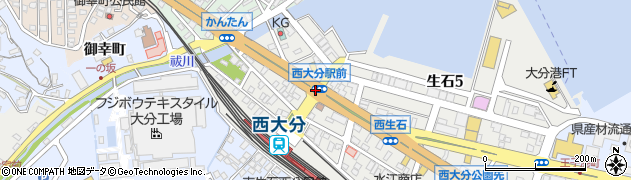 西大分駅前周辺の地図
