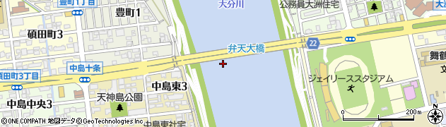 弁天大橋周辺の地図