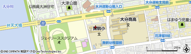 大分市立舞鶴小学校周辺の地図