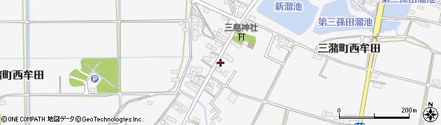 福岡県久留米市三潴町西牟田周辺の地図
