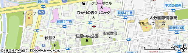 ファミリーマート大分萩原４丁目店周辺の地図