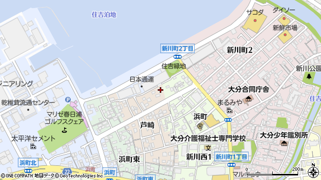 〒870-0014 大分県大分市芦崎の地図