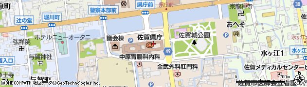 佐賀県庁産業労働部　産業企画課・ＡＩ・ＩＯＴ推進・創業支援担当周辺の地図