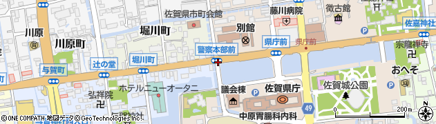 警察本部前周辺の地図