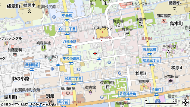 〒840-0825 佐賀県佐賀市中央本町の地図