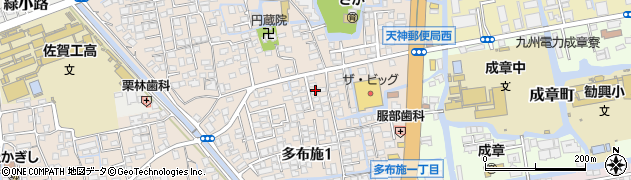 佐賀県佐賀市多布施周辺の地図