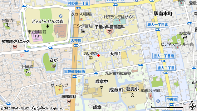 〒840-0815 佐賀県佐賀市天神の地図
