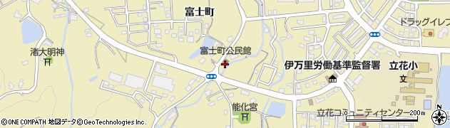 富士町公民館周辺の地図