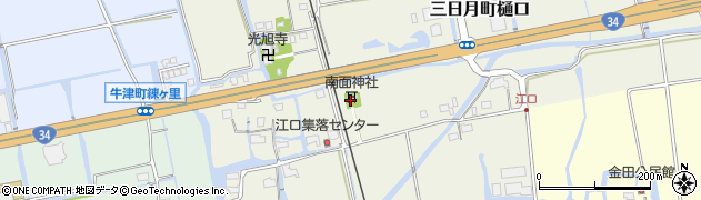 南面神社周辺の地図