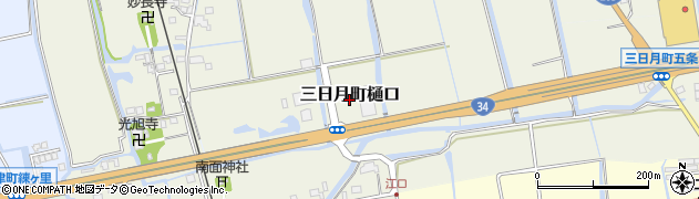 佐賀県小城市三日月町樋口周辺の地図