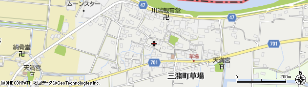 福岡県久留米市三潴町草場周辺の地図