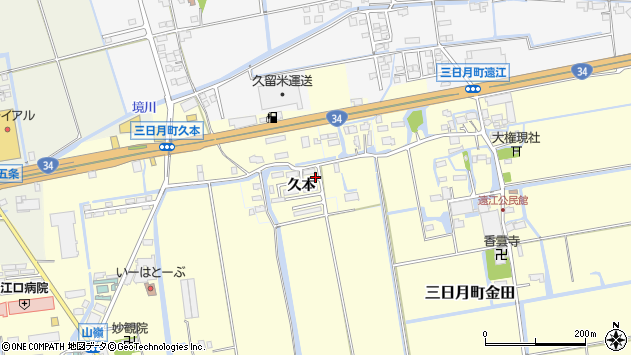 〒845-0032 佐賀県小城市三日月町金田の地図