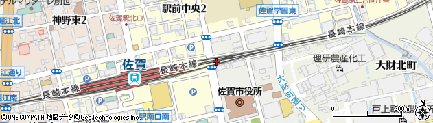 佐賀市　佐賀駅東自転車駐車場周辺の地図