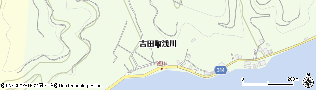 愛媛県宇和島市吉田町浅川周辺の地図