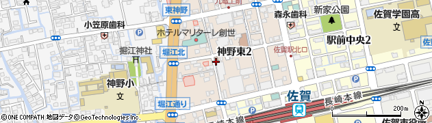 佐賀神野町郵便局周辺の地図