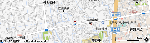 佐賀県佐賀市神野西周辺の地図