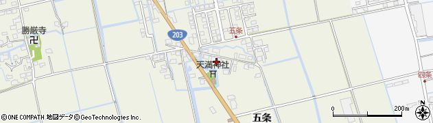 佐賀県小城市五条周辺の地図