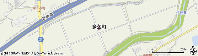 佐賀県多久市多久町周辺の地図