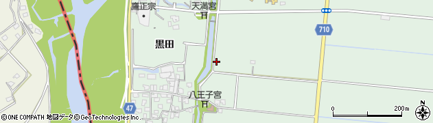 福岡県久留米市大善寺町（黒田）周辺の地図