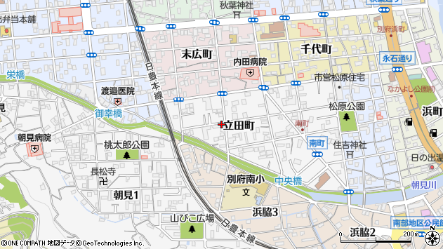 〒874-0939 大分県別府市立田町の地図