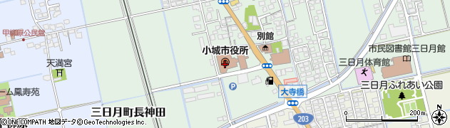 佐賀県小城市周辺の地図