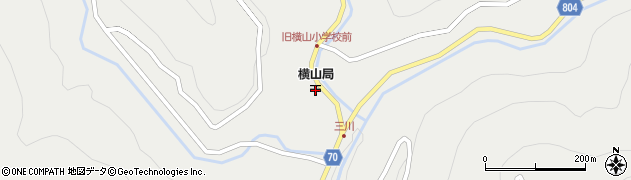 横山郵便局周辺の地図
