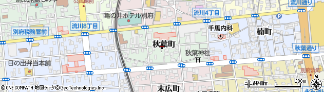 大分県別府市秋葉町周辺の地図