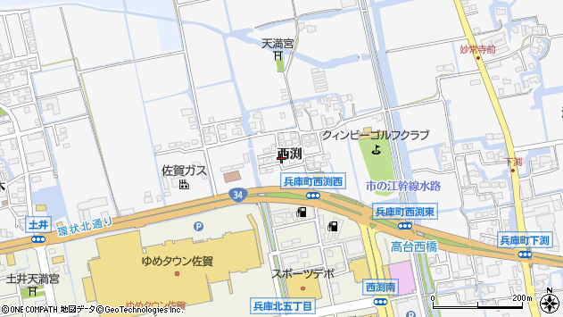 〒849-0914 佐賀県佐賀市兵庫町西渕の地図