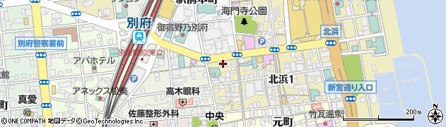 なかむら珈琲店大分別府周辺の地図