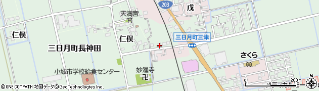 佐賀県小城市三日月町長神田1073周辺の地図