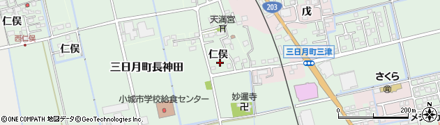 佐賀県小城市仁俣周辺の地図