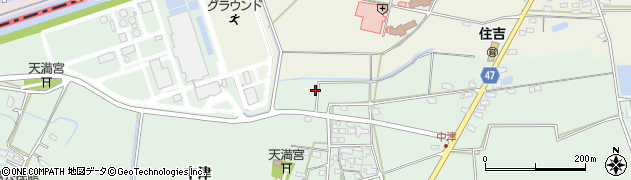福岡県久留米市大善寺町中津周辺の地図