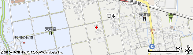 佐賀県小城市甘木周辺の地図