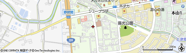 福岡県久留米市野伏間周辺の地図