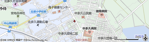 佐賀県多久市北多久町多久原中多久団地二区周辺の地図