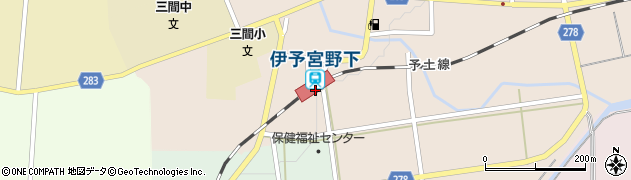伊予宮野下駅周辺の地図