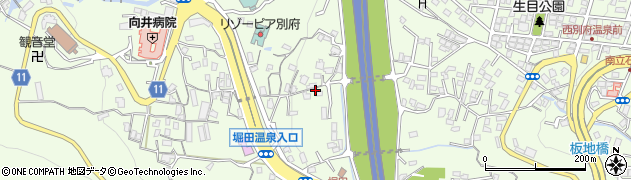 大分県別府市堀田周辺の地図