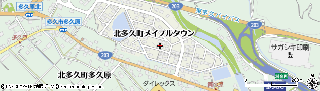 佐賀県多久市北多久町メイプルタウン周辺の地図