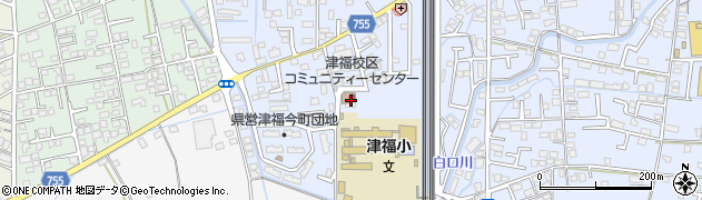 津福校区コミュニティーセンター周辺の地図